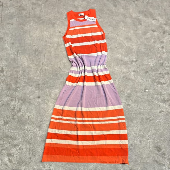 The Drop Gabriela High Neck Cut-In A-line Side-Slit Maxi Sweater Dress Med NWT - Picture 2 of 5